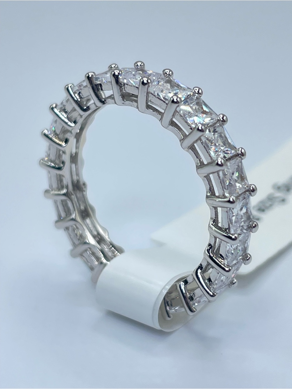 Swarovski Crystal Elements Eternity Band Ring White Crystals Statement Sz 8